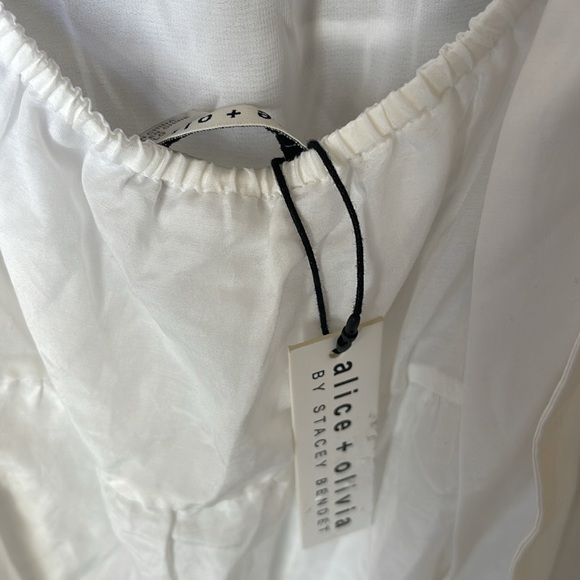 Alice + Olivia Rowen tiered tie back cotton/silk blend dress - Picture 8 of 12